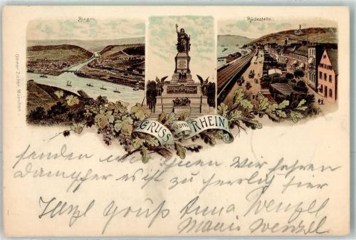 Rüdesheim 1901 Bingen Niederwalddenkmal