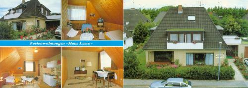 25761 W2242 Büsum KEINE AK Ferienwohnungen Haus Lasse Innen- und Aussenansicht Klappkarte