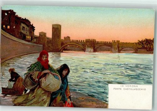 Verona Ponte Castelvecchio sign. R. Tufuri