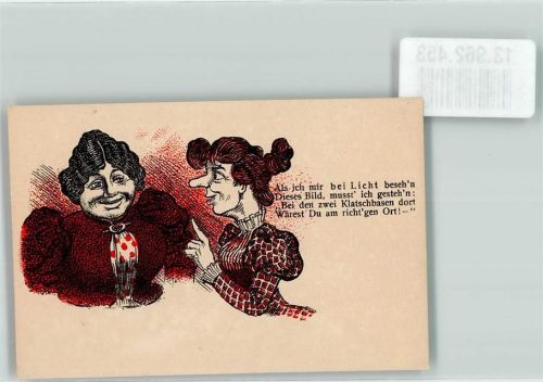 Lithographie Humor Klatschmäuler Bildkarte HGL 1898 KEINE AK
