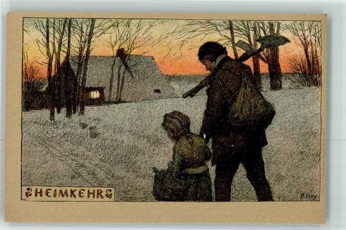 1902 Heimkehr Bauern AK