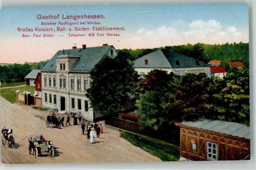Werdau Gasthaus Langenhessen Oldtimer Verlag J.W. Ackermann Nr. 6364