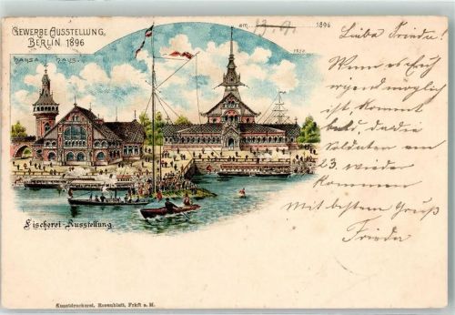 Treptow 1896 Gewerbe Ausstellung Fischerei Ausstellung