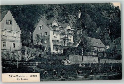 Rathen Kurort Villa Leschke Jugendliche Fahnenmast