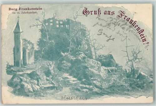 Frankenstein 1897 Burgruine Frankenstein 16. Jahrhundert