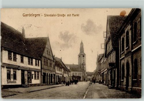 Gardelegen Stendaler Straße mit Markt Gasthaus Ernst Bühnemann