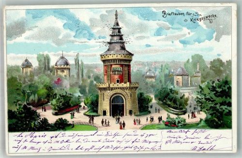1900 Brieftaube für Kriegszwecke großes Taubenhaus