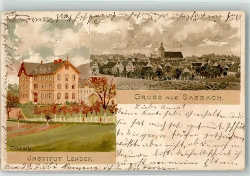 Saßbach 1899 Institut Lender sign. C. Münch