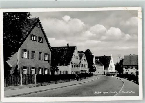 86368 W8906 Gersthofen Gebrauchsspuren Augsburger Straße Omnibus Motorrad