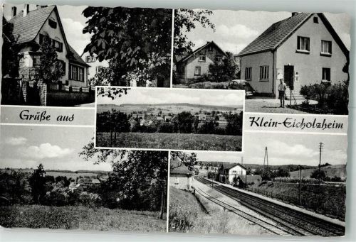 Kleineicholzheim Bahnhof VW Käfer Landpost Kleineicholzheim über Mosbach Baden