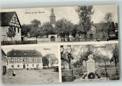 07333 O6806 Birkigt b Saalfeld, Saale 1929 - An der Kirche Edelhof Kriegerdenkmal
