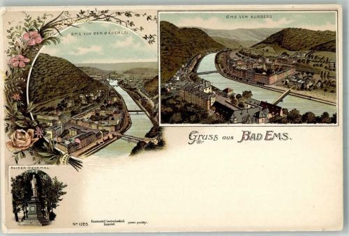 Bad Ems Blick v. Kurberg Kaiser Denkmal