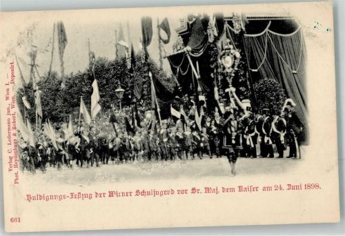 Wien 1898 Huldigungs Festzug der Schuljugend vor dem Kaiser Verlag Ledermann Nr.661