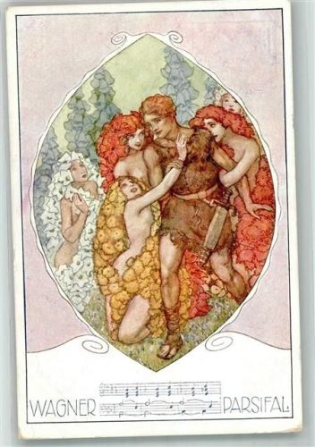1914 Parsifal sign. E. Schütz Verlag B.K.W.I. 205-6 Brüder Kohn