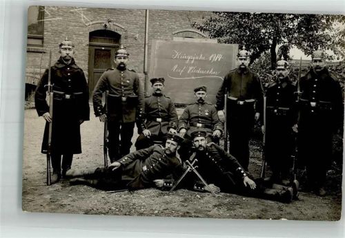 Köln Kalk 802 WK I Uniform Kriegsjahr 1914 Gruppenbild Ort lt. Fotograf