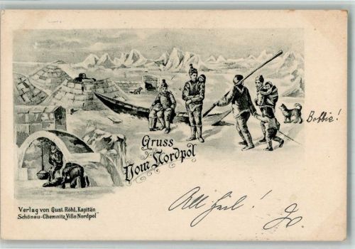 1898 Iglu Indigene Volkstypen Eskimo Verlag Gustav Röhl, Kapitän Adelskorrespondenz