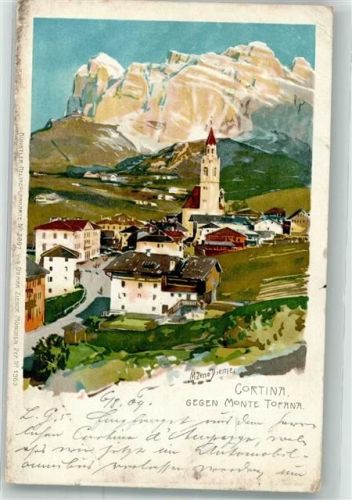 Cortina d'Ampezzo Zieher, Ottmar 2897 Heliocolorkarte Diemer, Z. 1899 Gebrauchsspuren