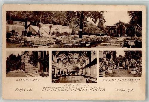 01796 O8300 Pirna 1927 Gebrauchsspuren Gasthaus Schützenhaus großer Bug