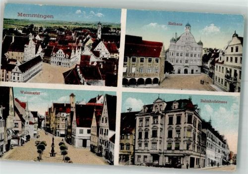87700 W8940 Memmingen 1915 - Rathaus Weinmarkt Bahnhofstraße