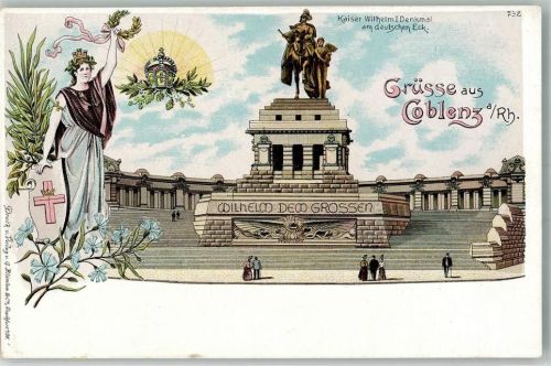 Koblenz Gruss aus Denkmal am Deutschen Eck Germania Verlag Blümlein