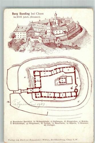 Cham Burg Runding 17. Jahrhundert Lageplan Serie Aus Deutschen Gauen