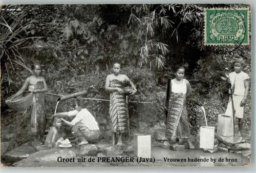 Garut Tracht Frau Preanger Java Briefmarke Bildseite