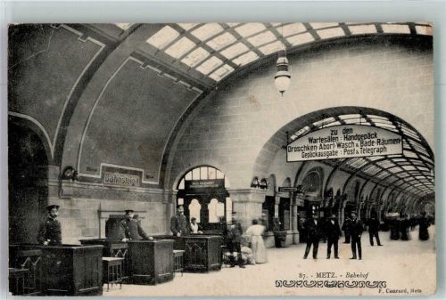 57000 Metz 1917 Foto AK Bahnhof innen Bahnhofshalle