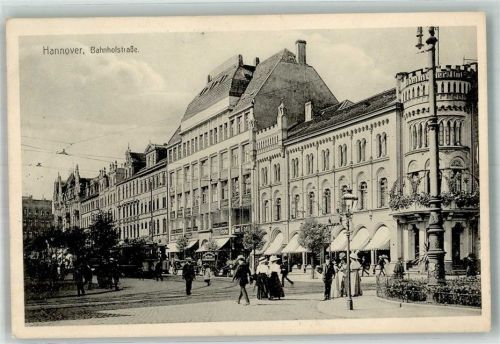 Hannover 1911 Bahnhofstraße Straßenbahn
