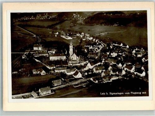 Laiz Fliegeraufnahme Hotel Pension Retscher Original aufmontierte Verlagsmusterkarte