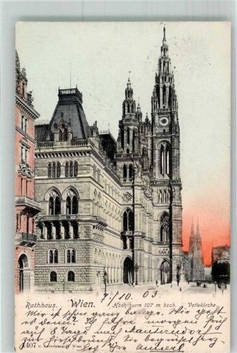 Wien 1903 Rathaus Votiv- Kirche Hochturm