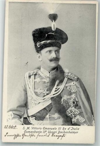 Torino 1903 S.M. Vitt. Emanuele III Comandante 13. Ussgri Bockenheimer in Uniform / Adelskorrespondenz