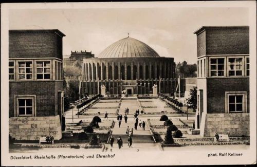 um 1940 Düsseldorf: Planetarium, Ehrenhof,Emil Hartmann AKU1