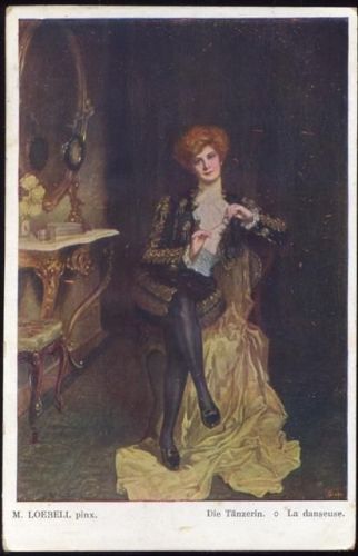um 1910/20 Gemälde, M. Löbell, -Die Tänzerin-,W.R.B. & Co.