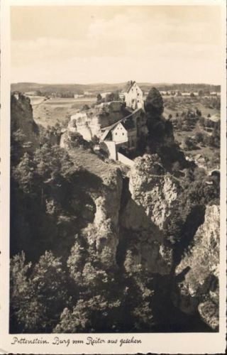 91278 W8573 Pottenstein um 1930/40 - Pottenstein, Burg vom Reiter aus gesehen,Photo Schlüter AKU1