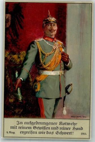 1914 Uniform Pickelhaube Meissner u. Buch Serie 2069 Spruch