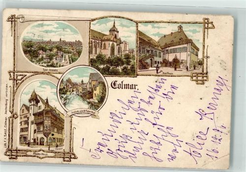 Colmar 1896 Kaufhaus St. Peter Wall Pfister Haus Lithographie
