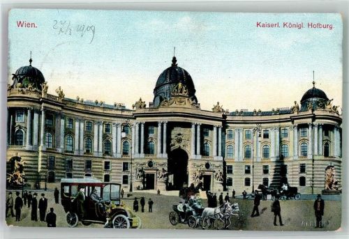 Wien 1909 Auto Kutsche Kaiserl. Königl. Hofburg