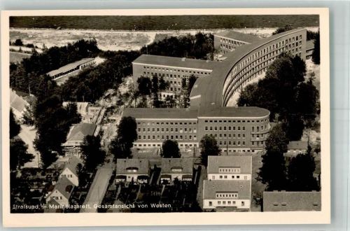Stralsund 1942 Fliegeraufnahme Marinelazerett