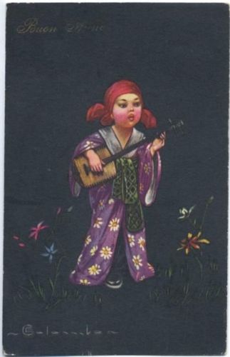 1923 Mädchen mit Gitarre, Nr. 1721-3.,sign. Colombo