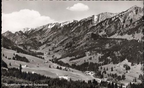 87544 W8976 Blaichach um 1950/60 - Blaichach, Ansicht (view), Gunzesrieder-Säge mit Stuibenkette, Echt Foto (real photo),Photo-Beck AKU2