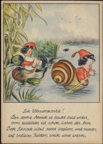 um 1947 Rudern im Schneckenhaus, Gedicht,Cartax GmbH
