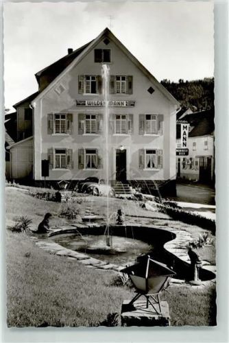 Gernsbach Gasthaus-Pension zum wilden Mann Springbrunnen Wasserspeier