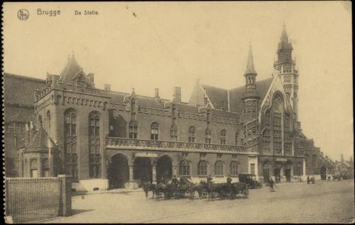 um 1910/20 Brugge, Belgien, de Statie, Pferdkutschen,Ern. Thill AKU1