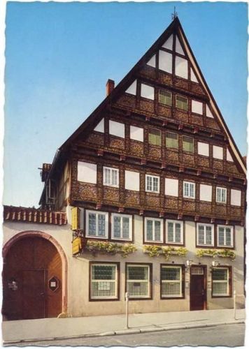 um 1966 Lemgo: Alt Lemgo, Die Krone der Lemgör Holzbauten, erbaut 1587,Cramers Kunstanstalt