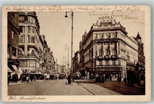 Wien 1933 Omnibus Straßenbahn Hotel Kummer Mariahilferstrasse