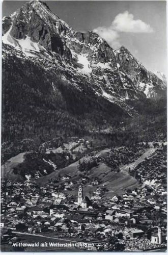 1967 Mittenwald, Luftaufnahme, Wetterstein AKU1