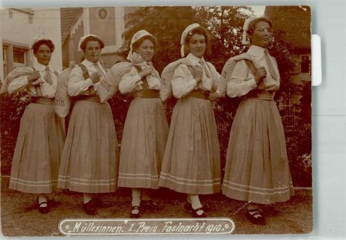 Singen Müllerinnen 1. Preis Fastnacht 1910 beschnitten Ort handschriftlich