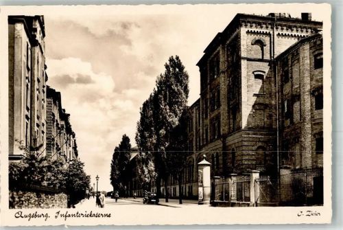 Augsburg Foto J. Zieher Infanteriekaserne Oldtimer Litfaßsäule