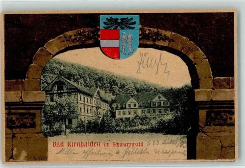Bad Kirnhalden 1903 Schloß Wappen Torbogen