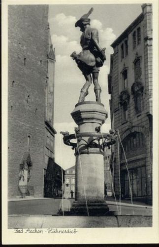 um 1950-60 Aachen, Brunnen/fountain -Hühnerdieb-,Alfred Etzler